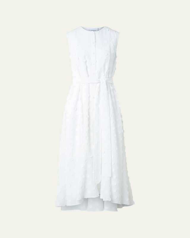 Dot Applique Techno Georgette Midi Dress